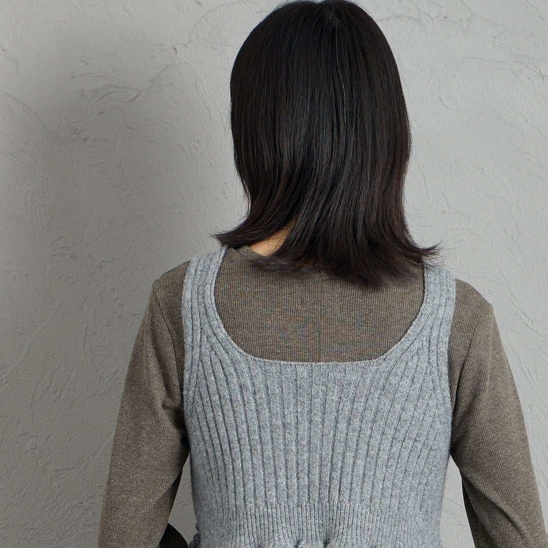 nenom [ネノム] 2WAY ペプラムカシュクールビスチェ [NE26331006] 07 GRAY &&モデル身長：162cm 着用サイズ：F&&