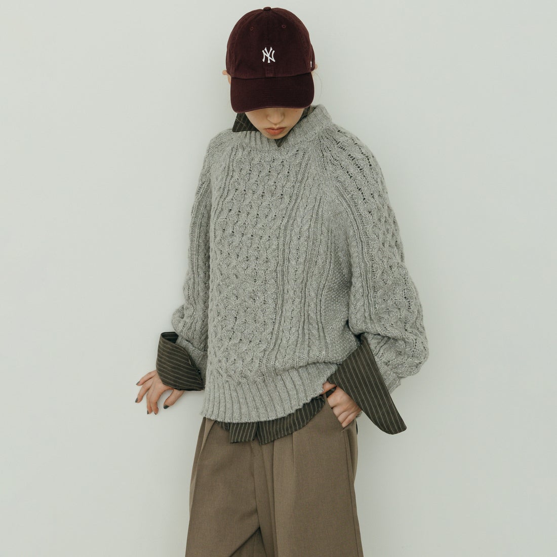 予約商品】nenom [ネノム] ケーブルニットプルオーバー [NE26331016