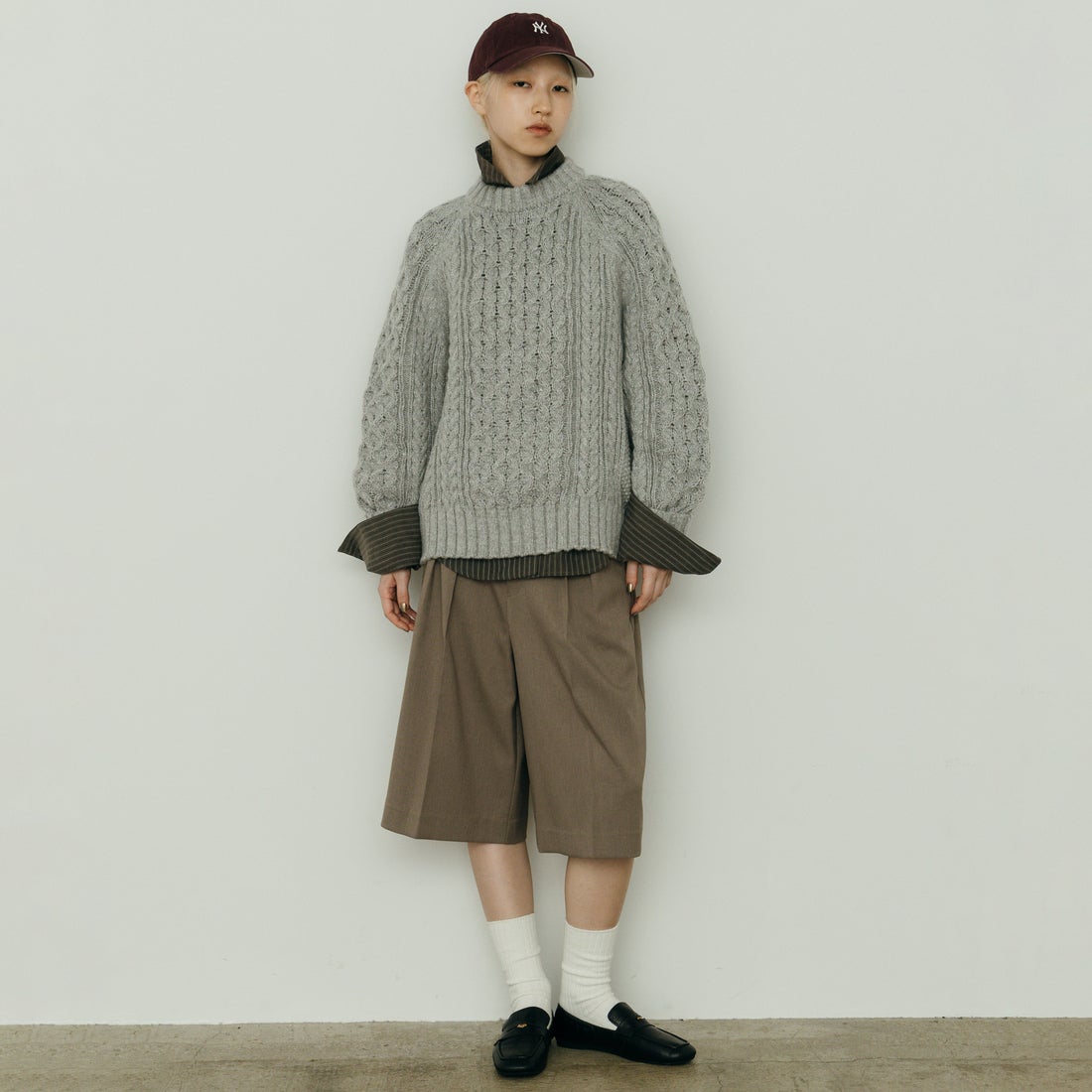 nenom [ネノム] ケーブルニットプルオーバー [NE26331016] 05 L.GRAY