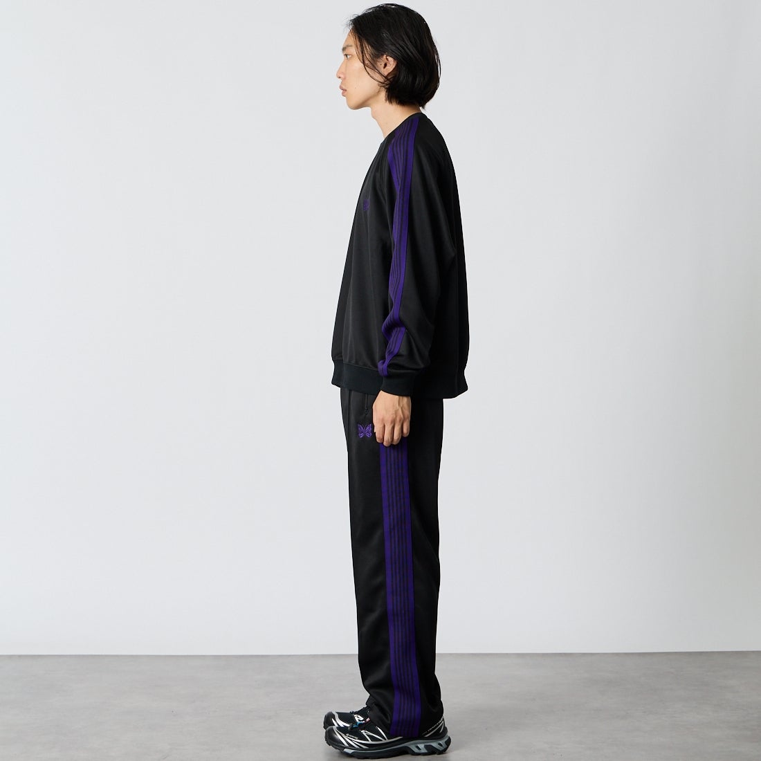 Needles [ニードルズ] トラッククルーネックシャツ [TY350] C BLACK &&モデル身長：175cm 着用サイズ：M&&