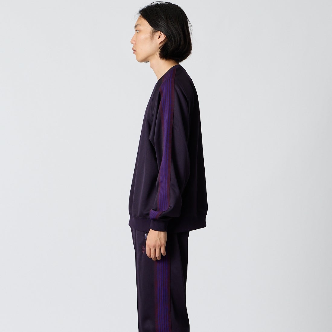 Needles [ニードルズ] トラッククルーネックシャツ [TY350] B PURPLE &&モデル身長：175cm 着用サイズ：M&&