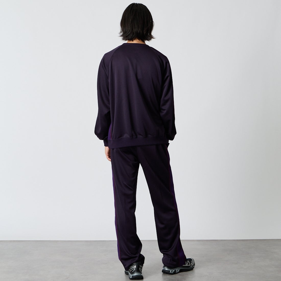Needles [ニードルズ] トラッククルーネックシャツ [TY350] B PURPLE &&モデル身長：175cm 着用サイズ：M&&