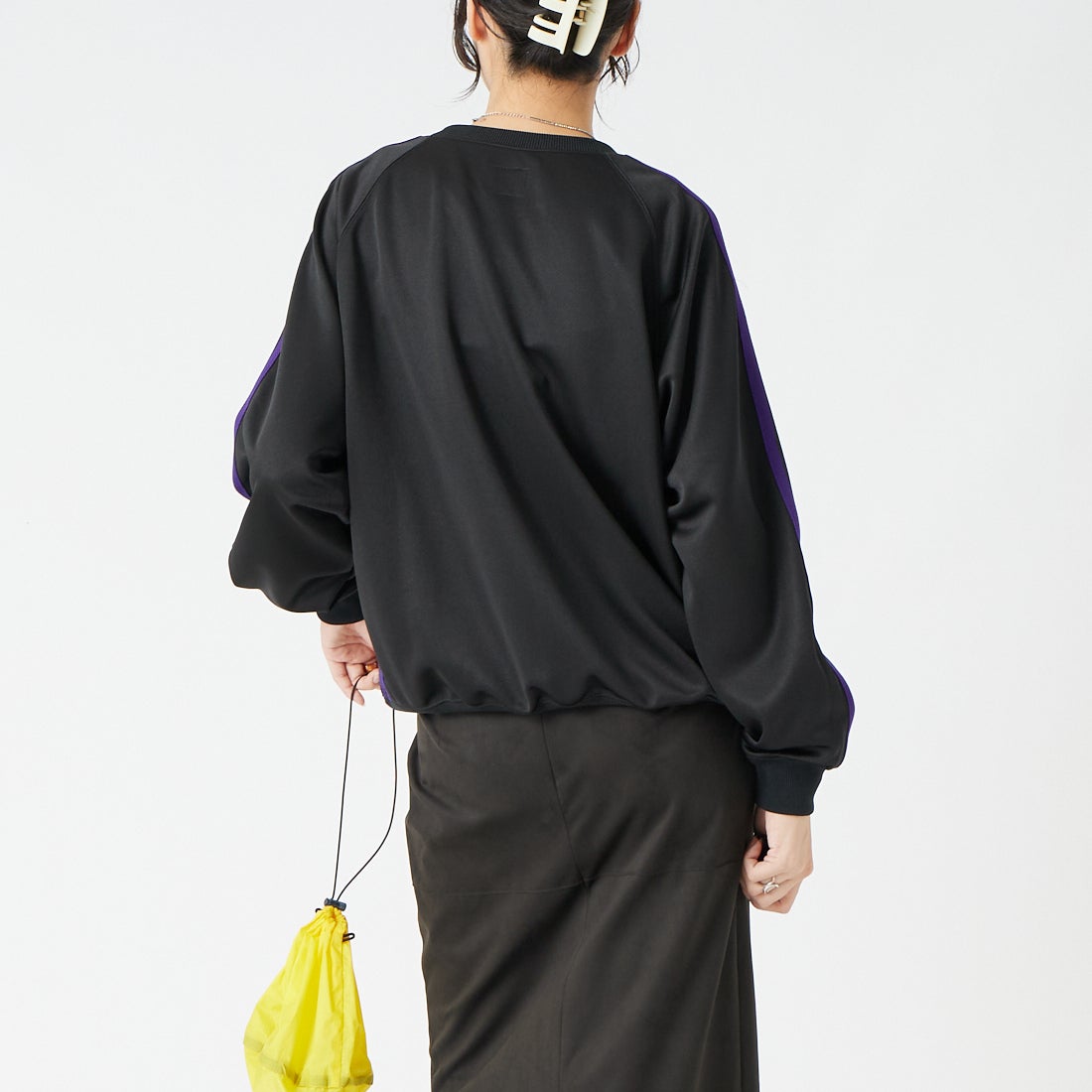 Needles [ニードルズ] トラッククルーネックシャツ [TY350] C BLACK &&モデル身長：162cm 着用サイズ：2&&