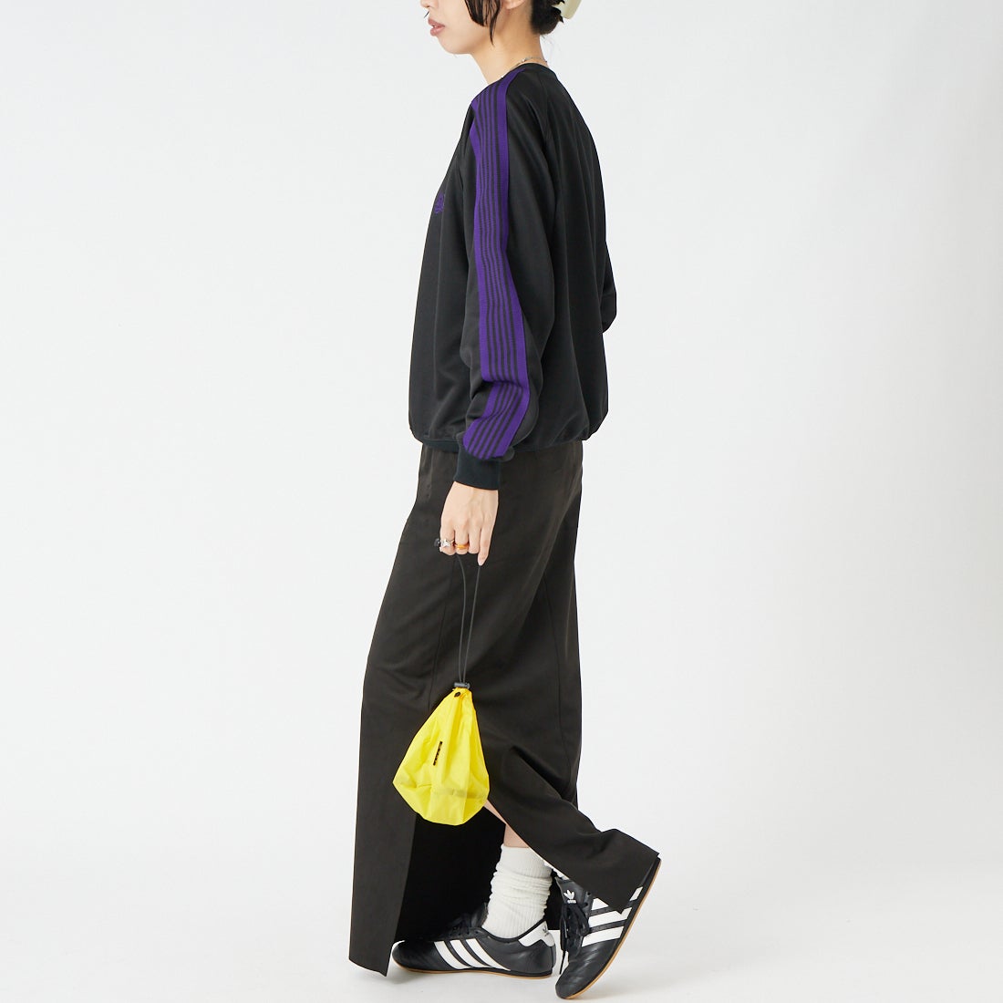 Needles [ニードルズ] トラッククルーネックシャツ [TY350] C BLACK &&モデル身長：162cm 着用サイズ：2&&
