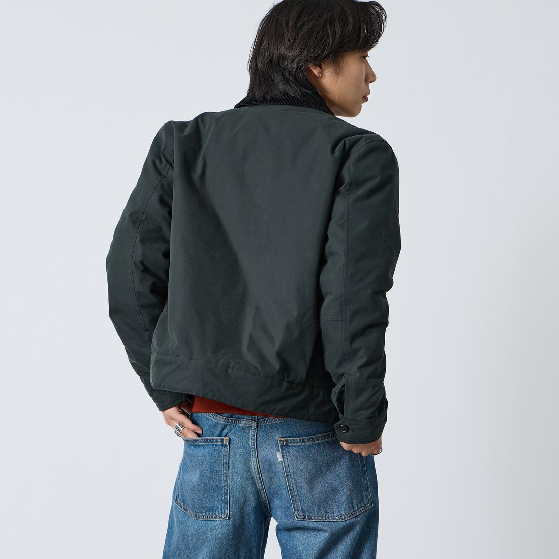 FRED PERRY [フレッドペリー] コットンカバンジャケット [J8535] Q20 NIGHT &&モデル身長：179cm 着用サイズ：M&&
