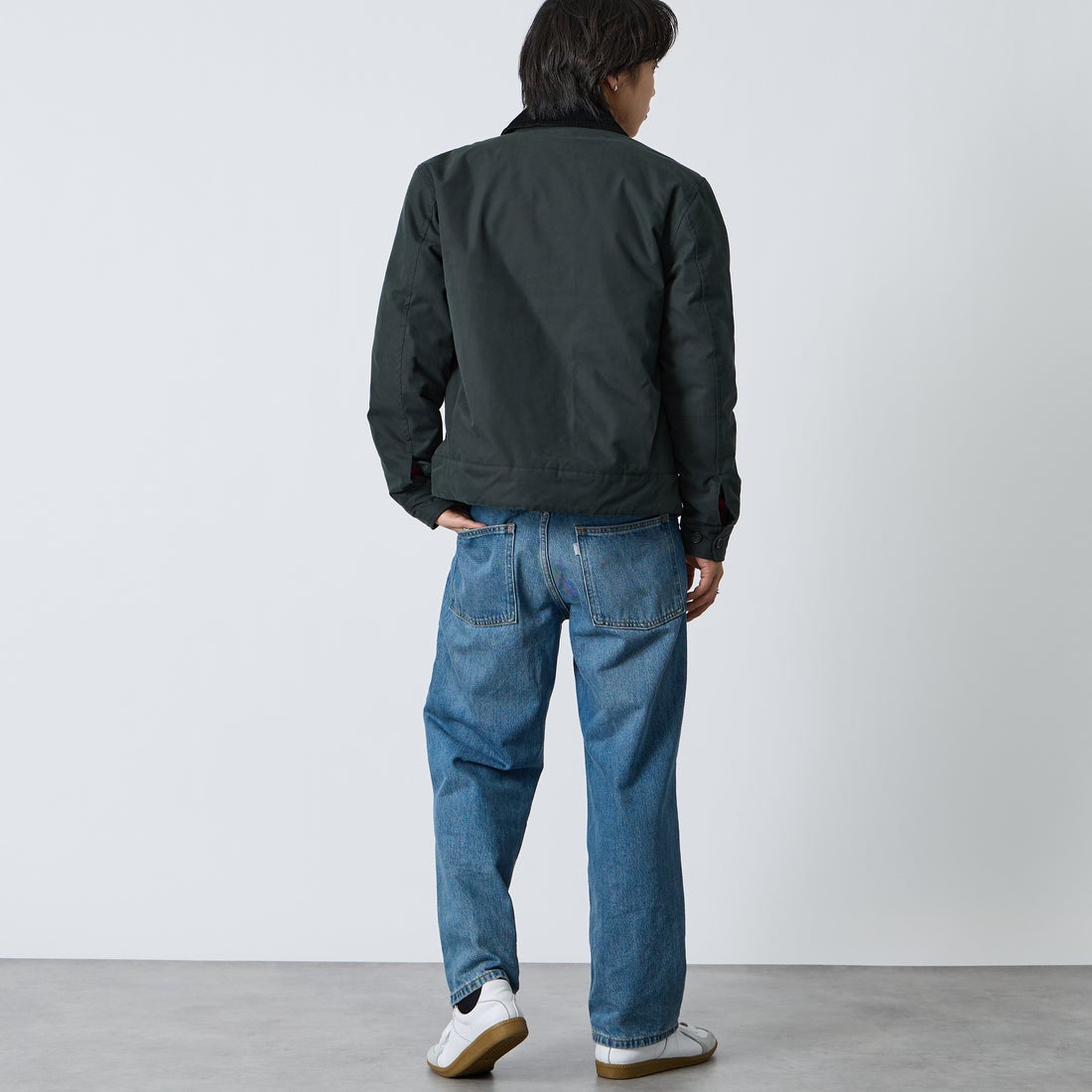 FRED PERRY [フレッドペリー] コットンカバンジャケット [J8535] Q20 NIGHT &&モデル身長：179cm 着用サイズ：M&&