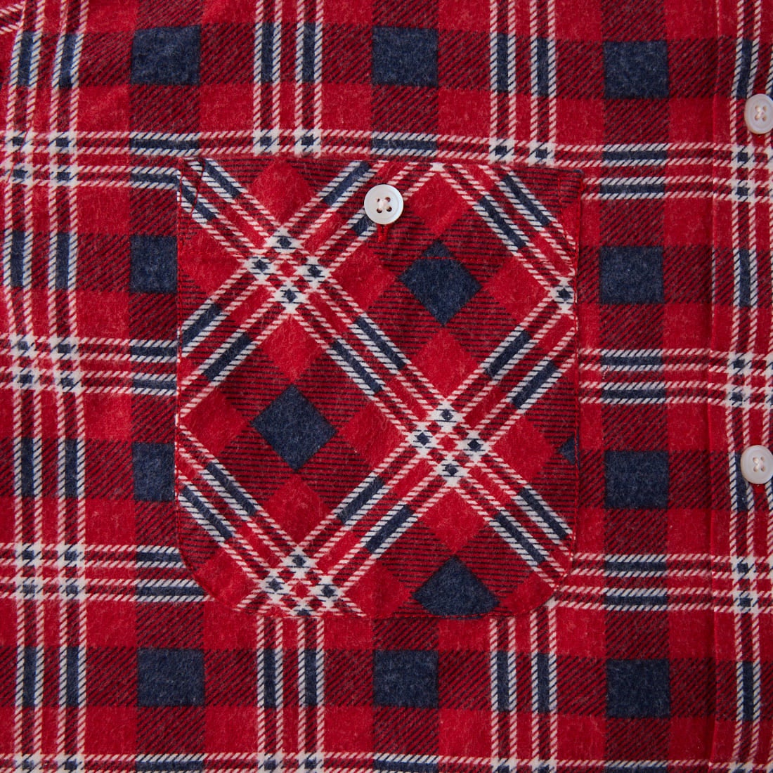 Needles [ニードルズ] フランネルプレイドワンナップシャツ [TY304] A RED/NVY