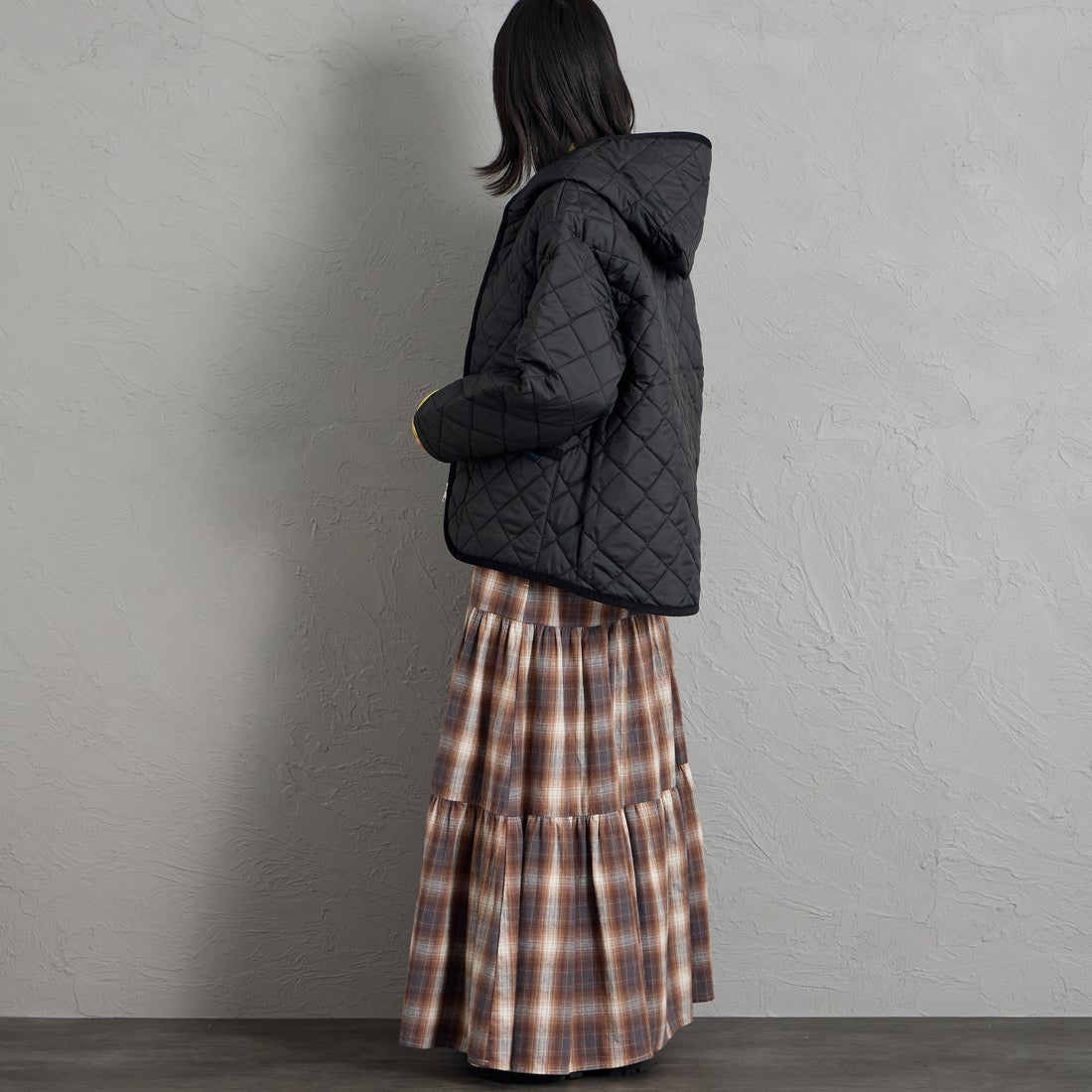 LAVENHAM [ラベンハム] ジップド クレイドン ウィメンズジャケット [LV14116] F44 SABLE &&モデル身長：162cm 着用サイズ：10&&