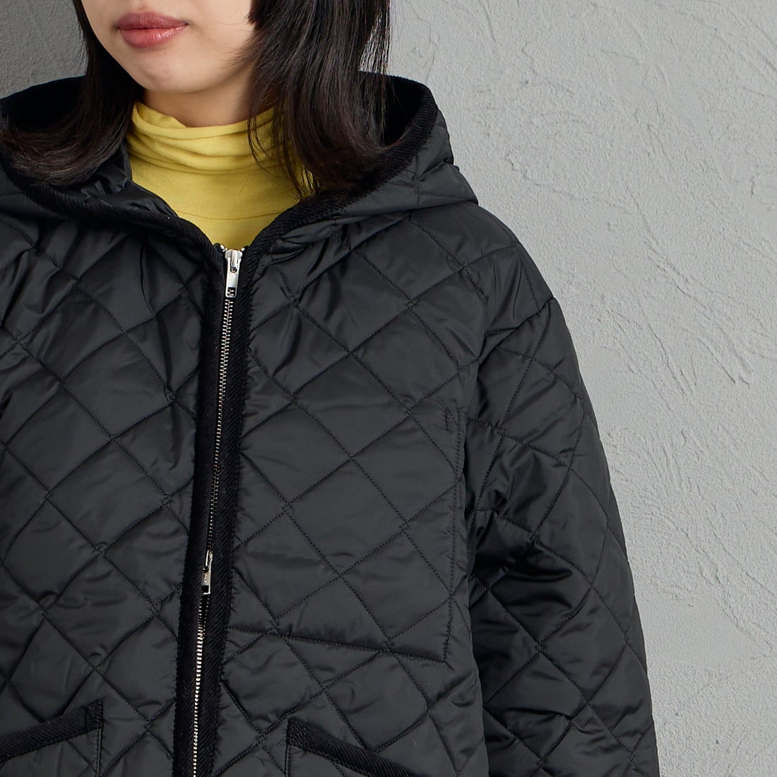 LAVENHAM [ラベンハム] ジップド クレイドン ウィメンズジャケット [LV14116] F44 SABLE &&モデル身長：162cm 着用サイズ：10&&