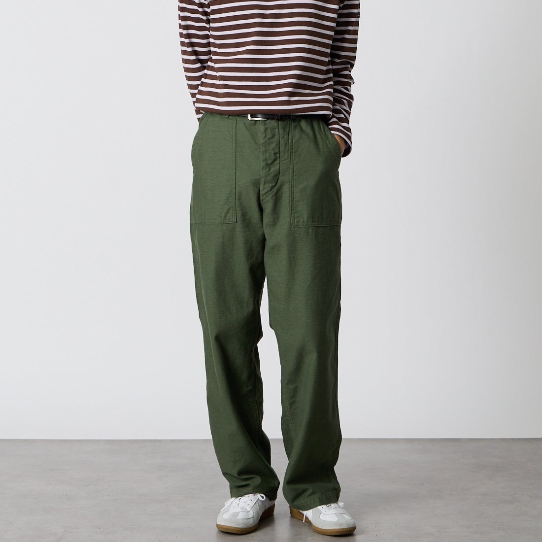 orSlow [オアスロウ] US ARMY ファティーグパンツ [01-5002] 16 GREEN &&モデル身長：175cm 着用サイズ：2&&