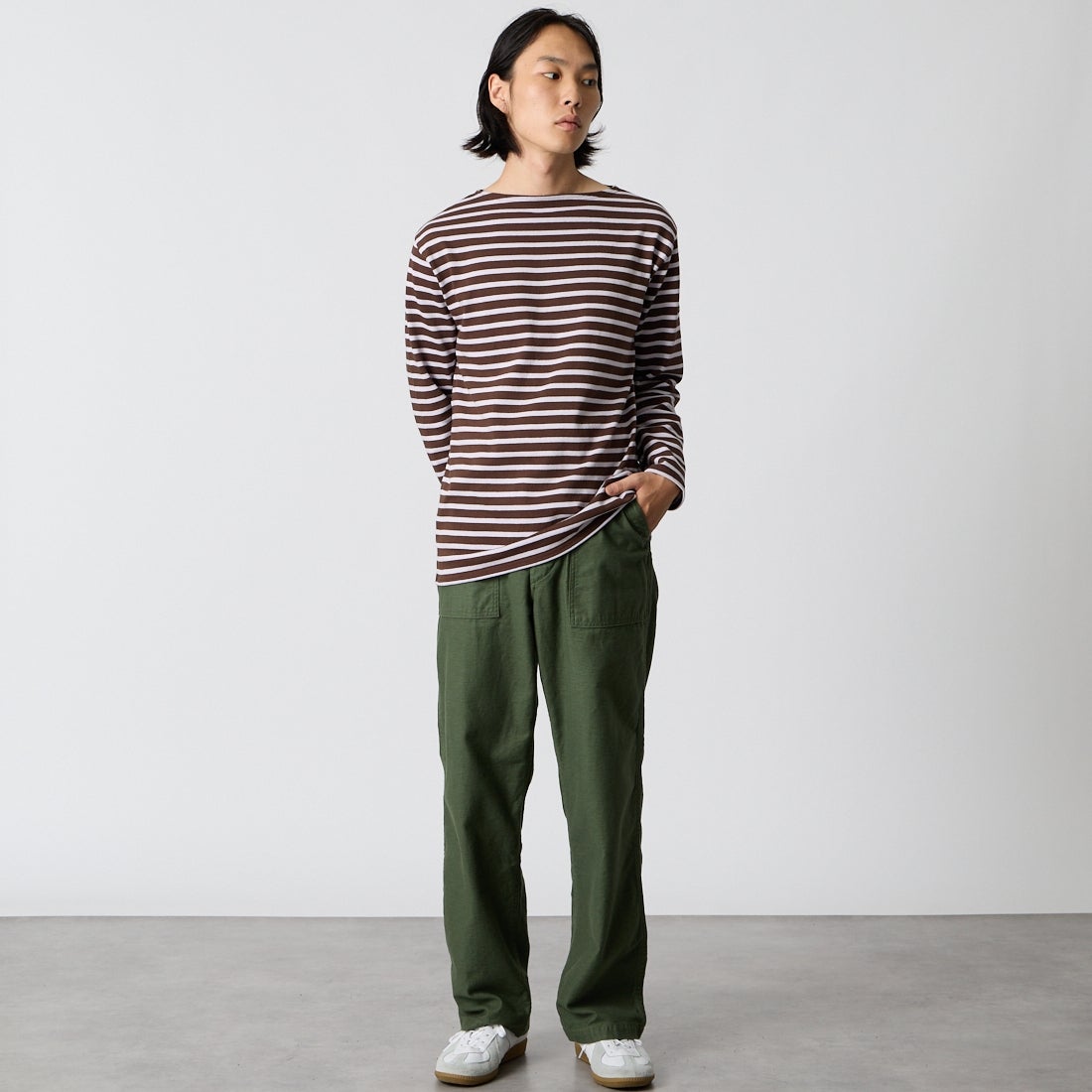 orSlow [オアスロウ] US ARMY ファティーグパンツ [01-5002] 16 GREEN &&モデル身長：175cm 着用サイズ：2&&