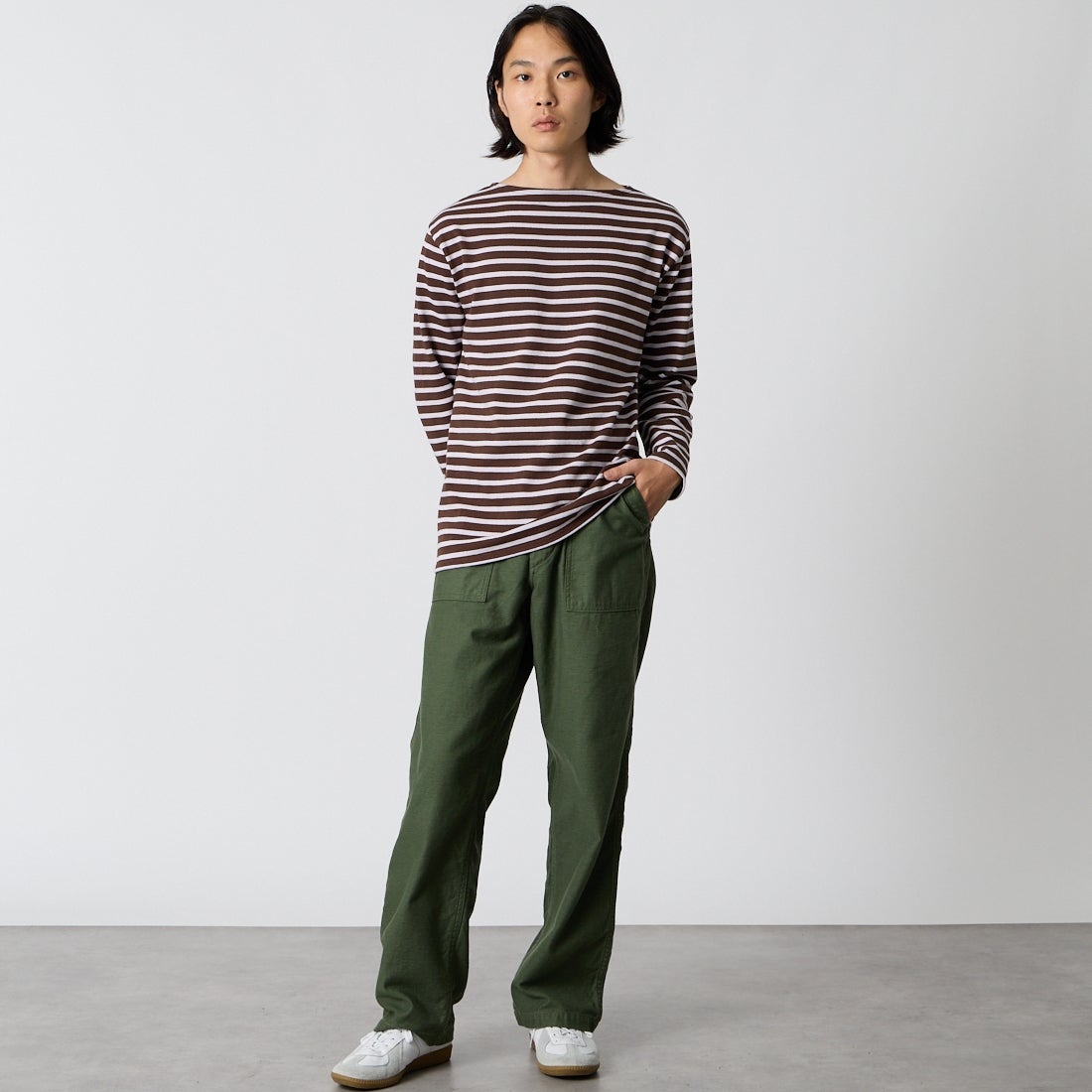 orSlow [オアスロウ] US ARMY ファティーグパンツ [01-5002] 16 GREEN &&モデル身長：175cm 着用サイズ：2&&