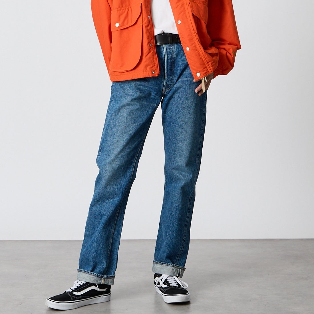 orSlow [オアスロウ] 105 スタンダード セルビッチデニムパンツ [01-1050] 84 2 YEAR &&モデル身長：175cm 着用サイズ：2&&