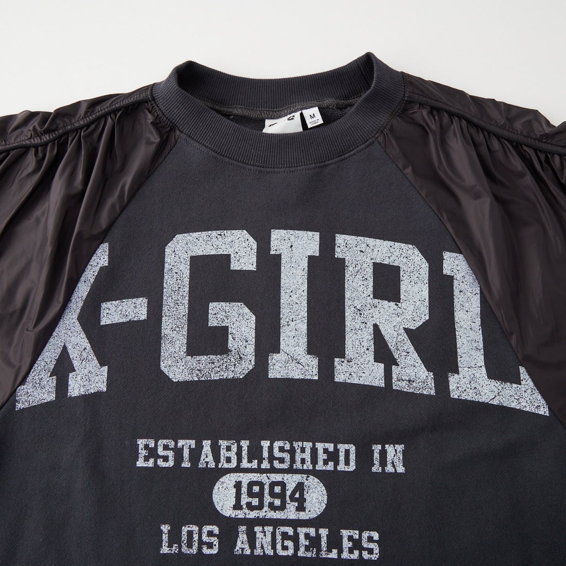 X-girl [エックスガール] ジャージーミックス クルーネックスウェット [105263012003] BLACK