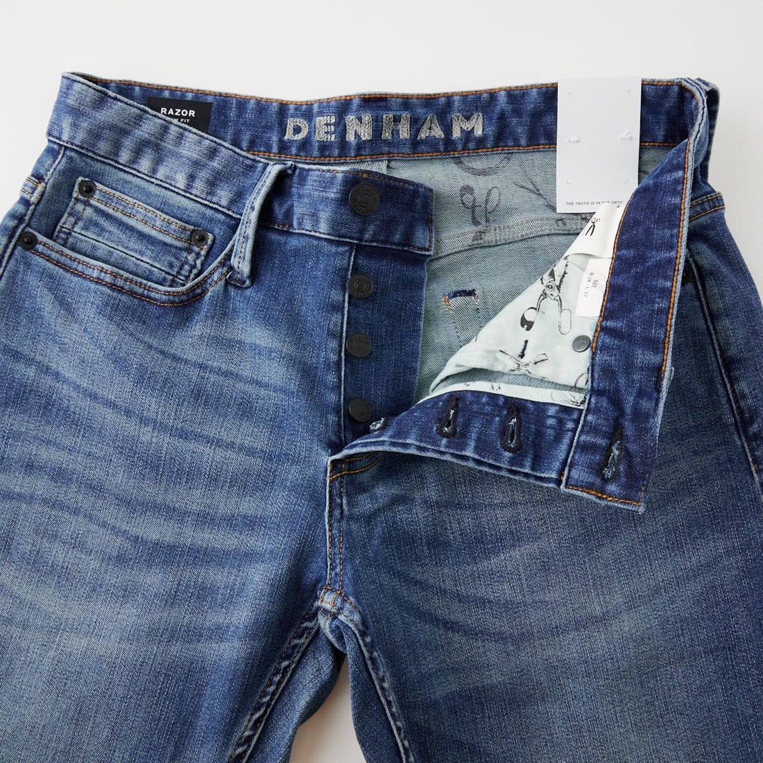 DENHAM [デンハム] スリムフィットジーンズ RAZOR [RAZOR-FMMBI] MID BLUE