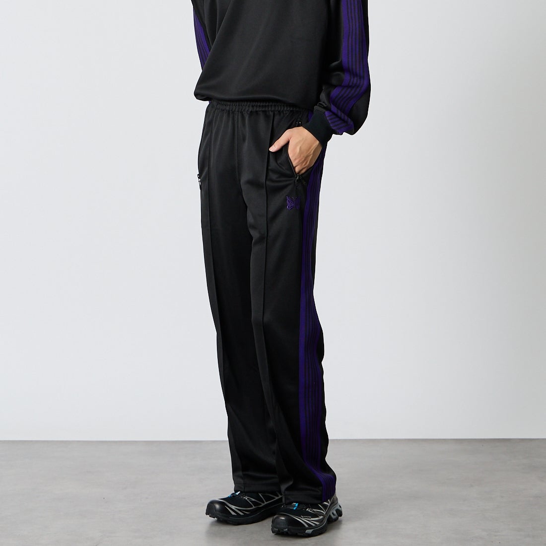 Needles [ニードルズ] トラックパンツ [TY351] C BLACK &&モデル身長：175cm 着用サイズ：S&&