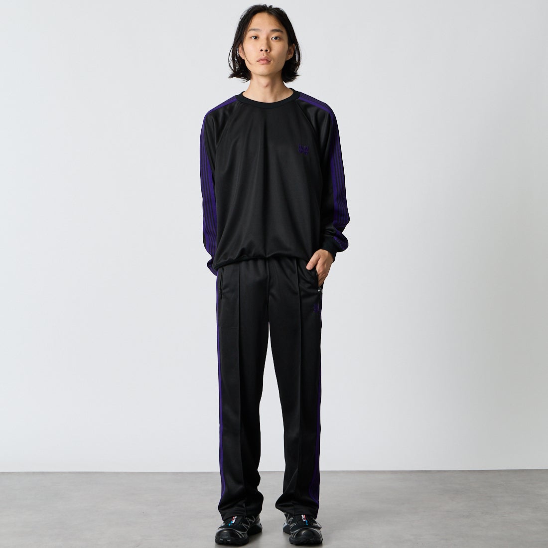 Needles [ニードルズ] トラックパンツ [TY351] C BLACK &&モデル身長：175cm 着用サイズ：S&&