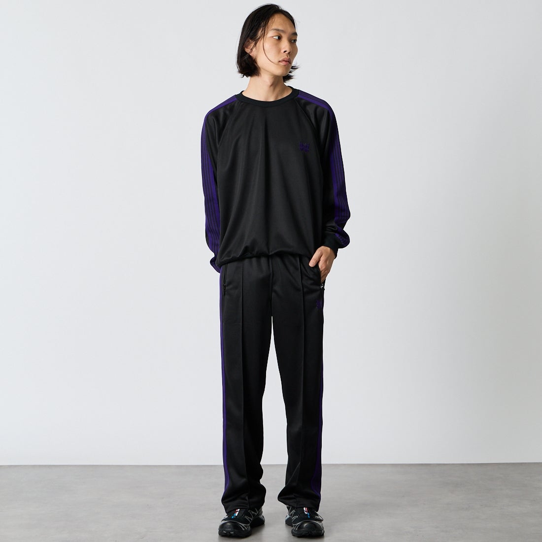 Needles [ニードルズ] トラックパンツ [TY351] C BLACK &&モデル身長：175cm 着用サイズ：S&&
