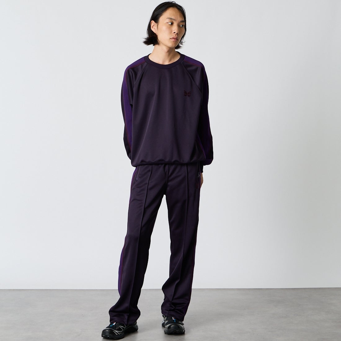 Needles [ニードルズ] トラックパンツ [TY351]B PURPLE &&モデル身長：175cm 着用サイズ：S&&
