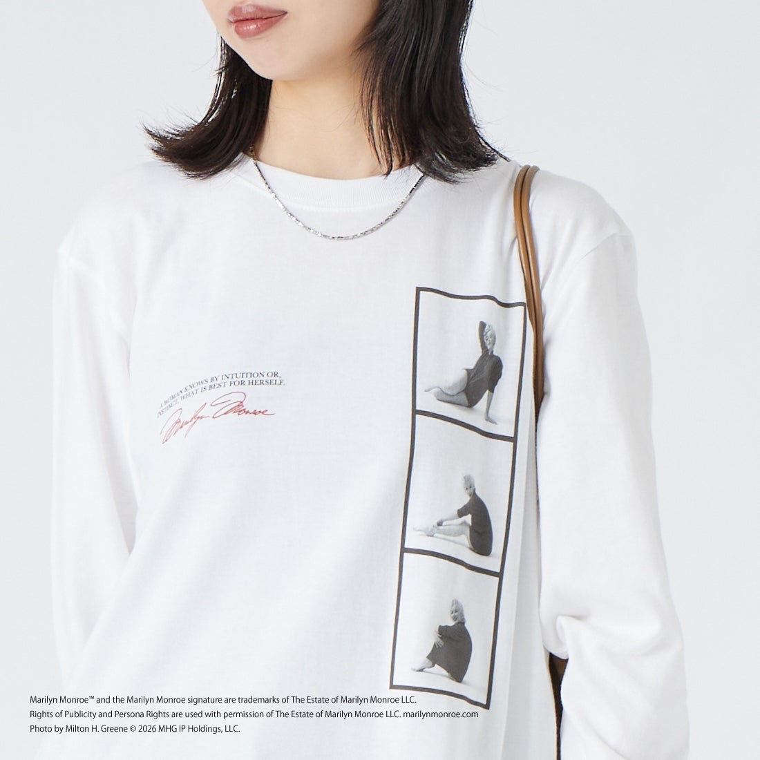 GOOD ROCK SPEED [グッドロックスピード] Marilyn Monroe / ロングスリーブTシャツ [26MRM203W] WHITE &&モデル身長：162cm 着用サイズ：F&&