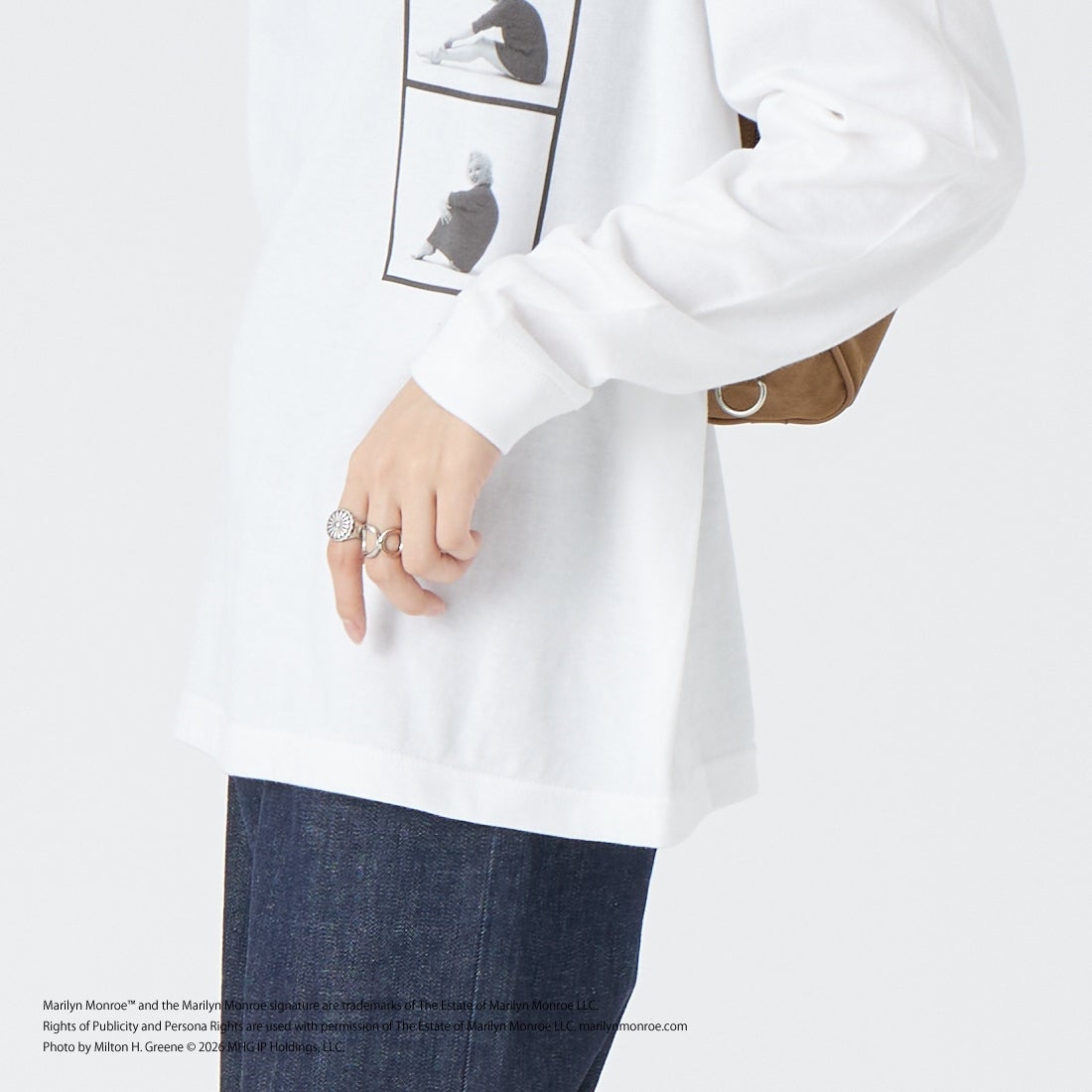GOOD ROCK SPEED [グッドロックスピード] Marilyn Monroe / ロングスリーブTシャツ [26MRM203W] WHITE &&モデル身長：162cm 着用サイズ：F&&