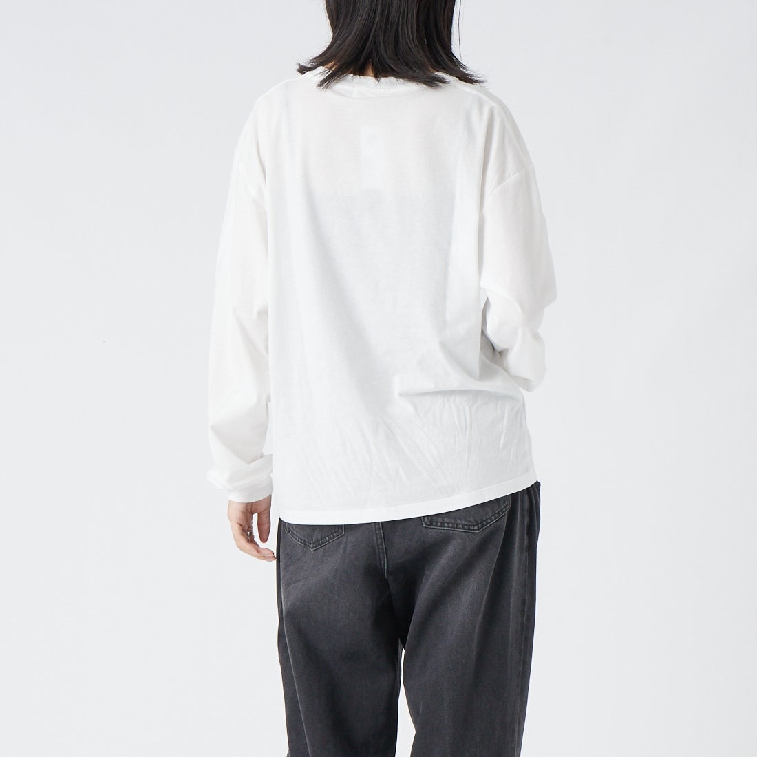 GOOD ROCK SPEED [グッドロックスピード] アートロングスリーブTシャツ [26FOX211W] WHITE &&モデル身長：162cm 着用サイズ：F&&