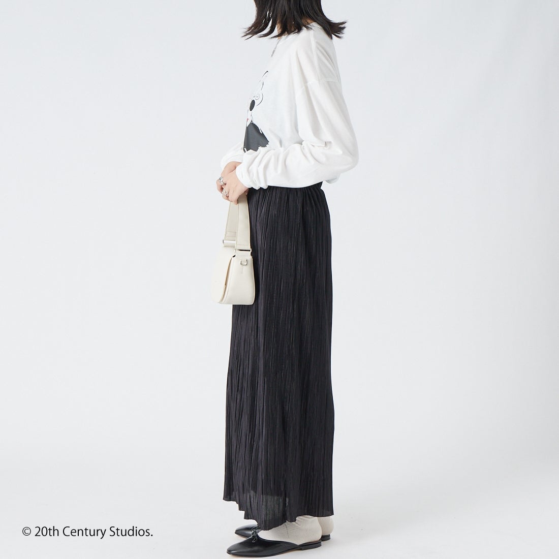 GOOD ROCK SPEED [グッドロックスピード] アートロングスリーブTシャツ [26FOX213W] WHITE &&モデル身長：162cm 着用サイズ：F&&