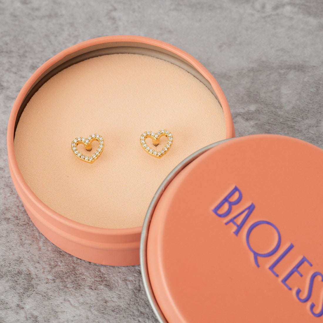 Baqless [バックレス] オネスティ ハートゴールドピアス [262CZ-HT-YG] GOLD