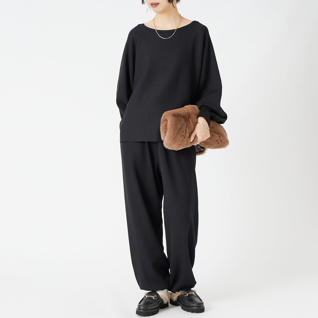 TORRAZZO DONNA [トラッゾドンナ] ベーシックドルマンスリーブニット [6269-553] 19 BLACK