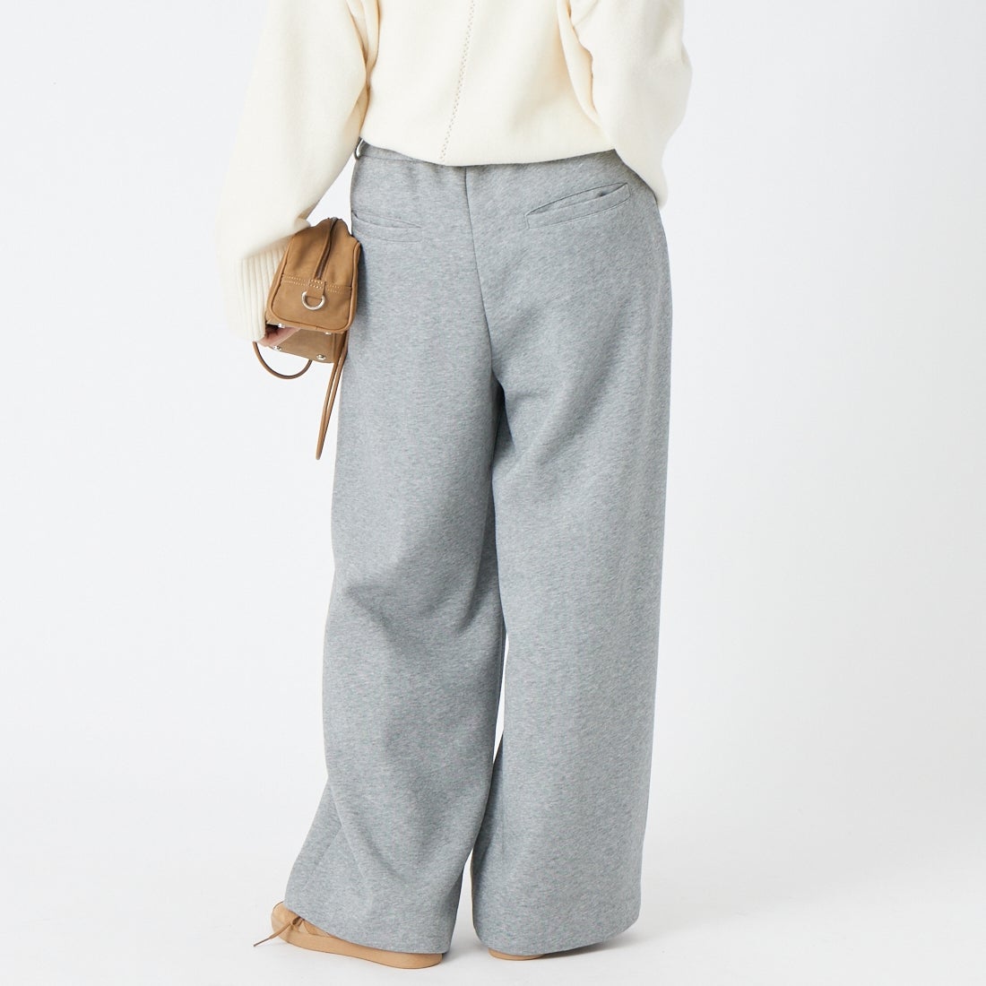 Jeans Factory Clothes [ジーンズファクトリークローズ] ダンボールタックワイドパンツ [21269067] ｸﾞﾚｰ &&モデル身長：162cm 着用サイズ：36&&