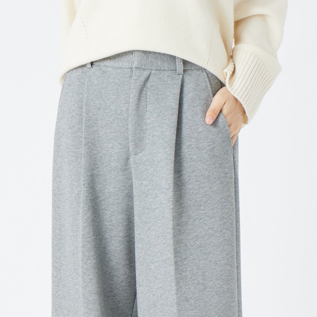 Jeans Factory Clothes [ジーンズファクトリークローズ] ダンボールタックワイドパンツ [21269067] ｸﾞﾚｰ &&モデル身長：162cm 着用サイズ：36&&