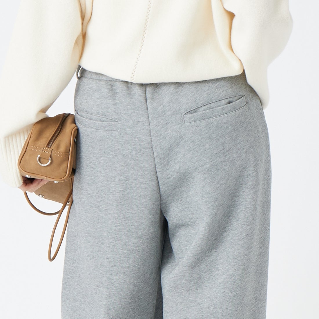 Jeans Factory Clothes [ジーンズファクトリークローズ] ダンボールタックワイドパンツ [21269067] ｸﾞﾚｰ &&モデル身長：162cm 着用サイズ：36&&