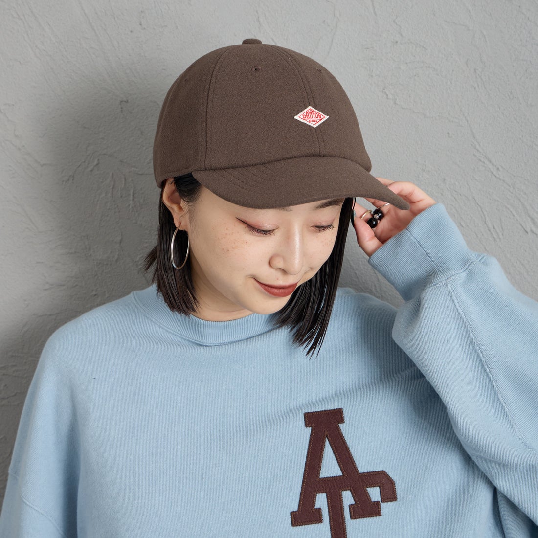 DANTON [ダントン] メルトンジャージー 6パネルキャップ [DT-H0393LMG] BROWN