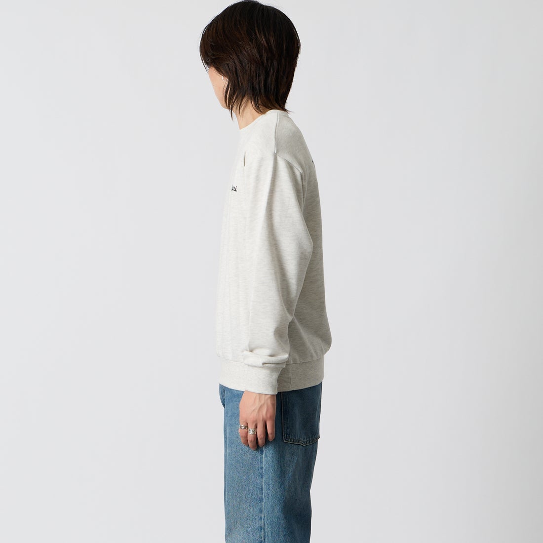 33Degrees [サーティスリーディグリーズ] 刺繍クルーネックスウェット [TDR-264-064] 04 KNRﾄﾗﾍｯ &&モデル身長：177cm 着用サイズ：M&&
