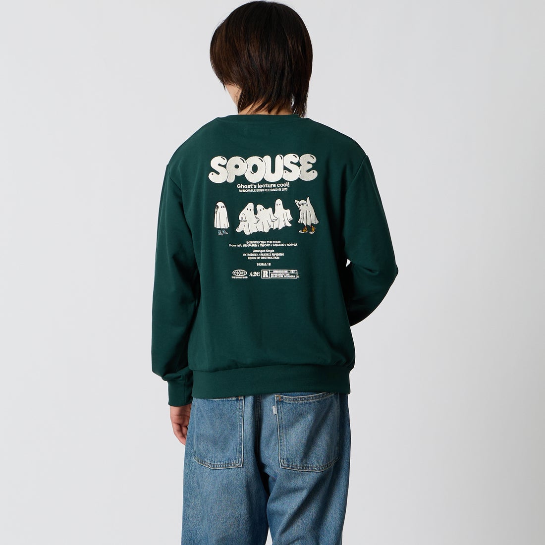 33Degrees [サーティスリーディグリーズ] 刺繍クルーネックスウェット [TDR-264-064] 50 DGRｺﾞｰｽ &&モデル身長：177cm 着用サイズ：M&&