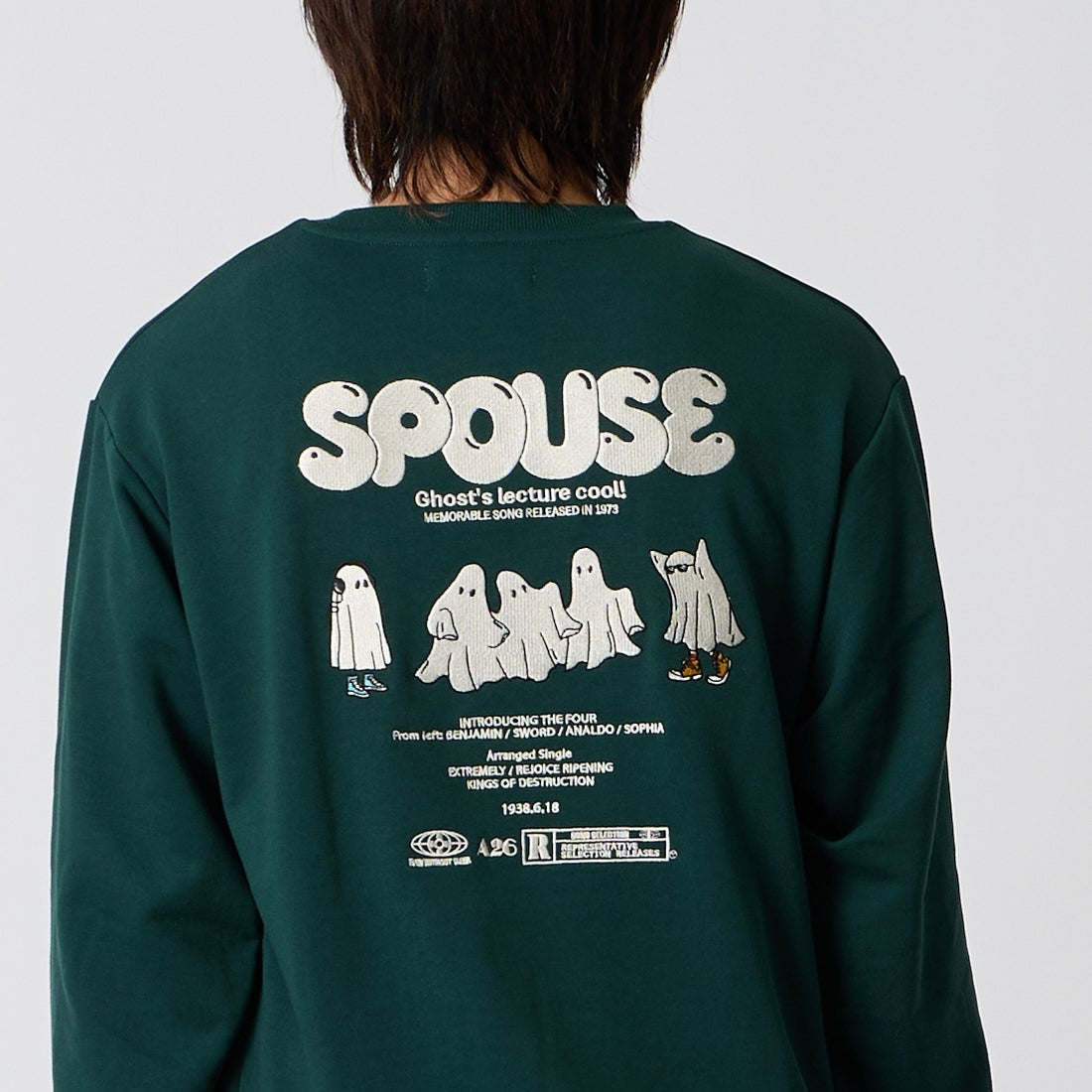 33Degrees [サーティスリーディグリーズ] 刺繍クルーネックスウェット [TDR-264-064] 50 DGRｺﾞｰｽ &&モデル身長：177cm 着用サイズ：M&&