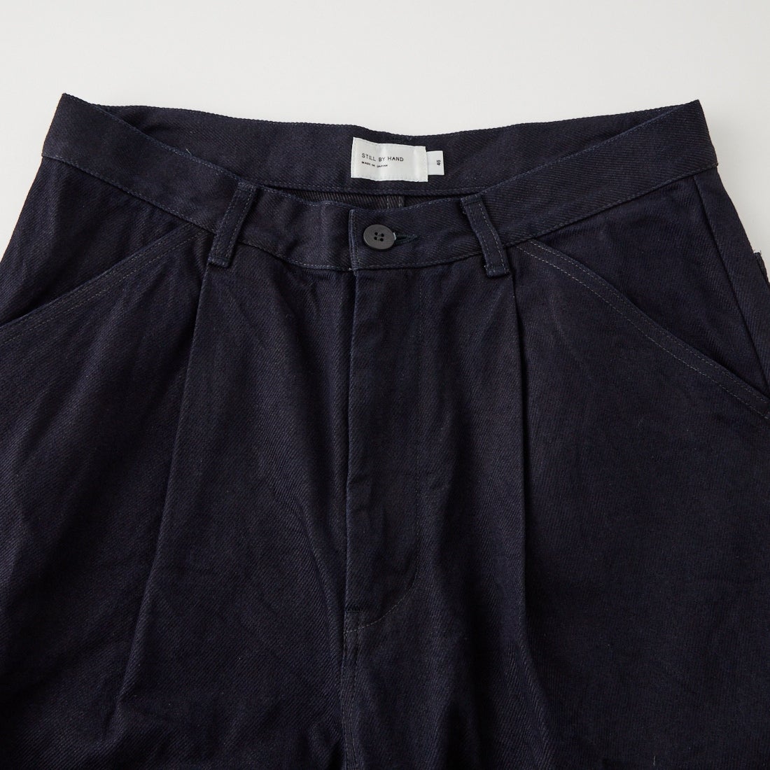 STILL BY HAND [スティルバイハンド] 12oz デニムディープタックパンツ [DN01263] DARK NAVY