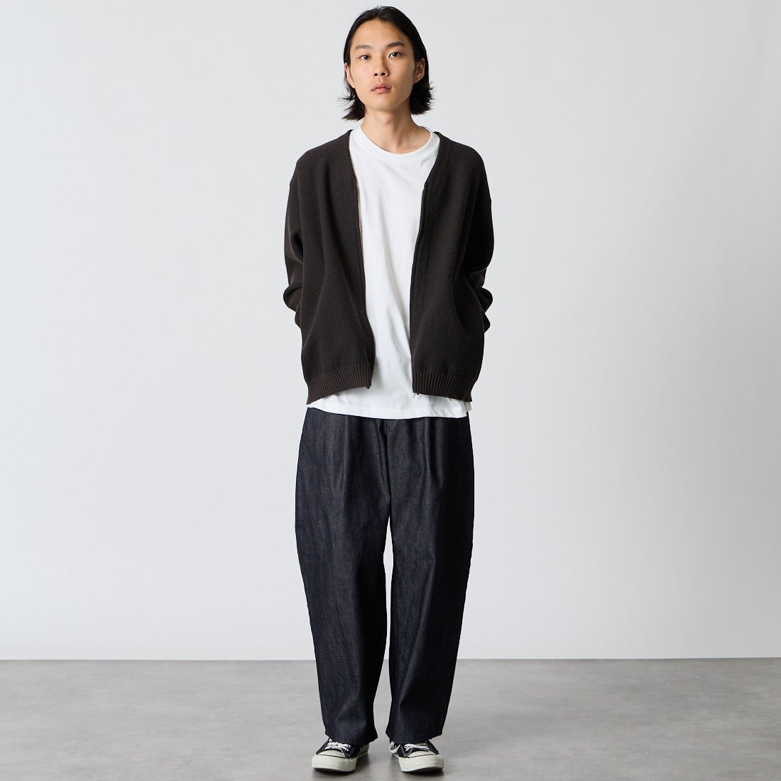 STILL BY HAND [スティルバイハンド] ジップカーディガン [KN02263] BROWN CHAR