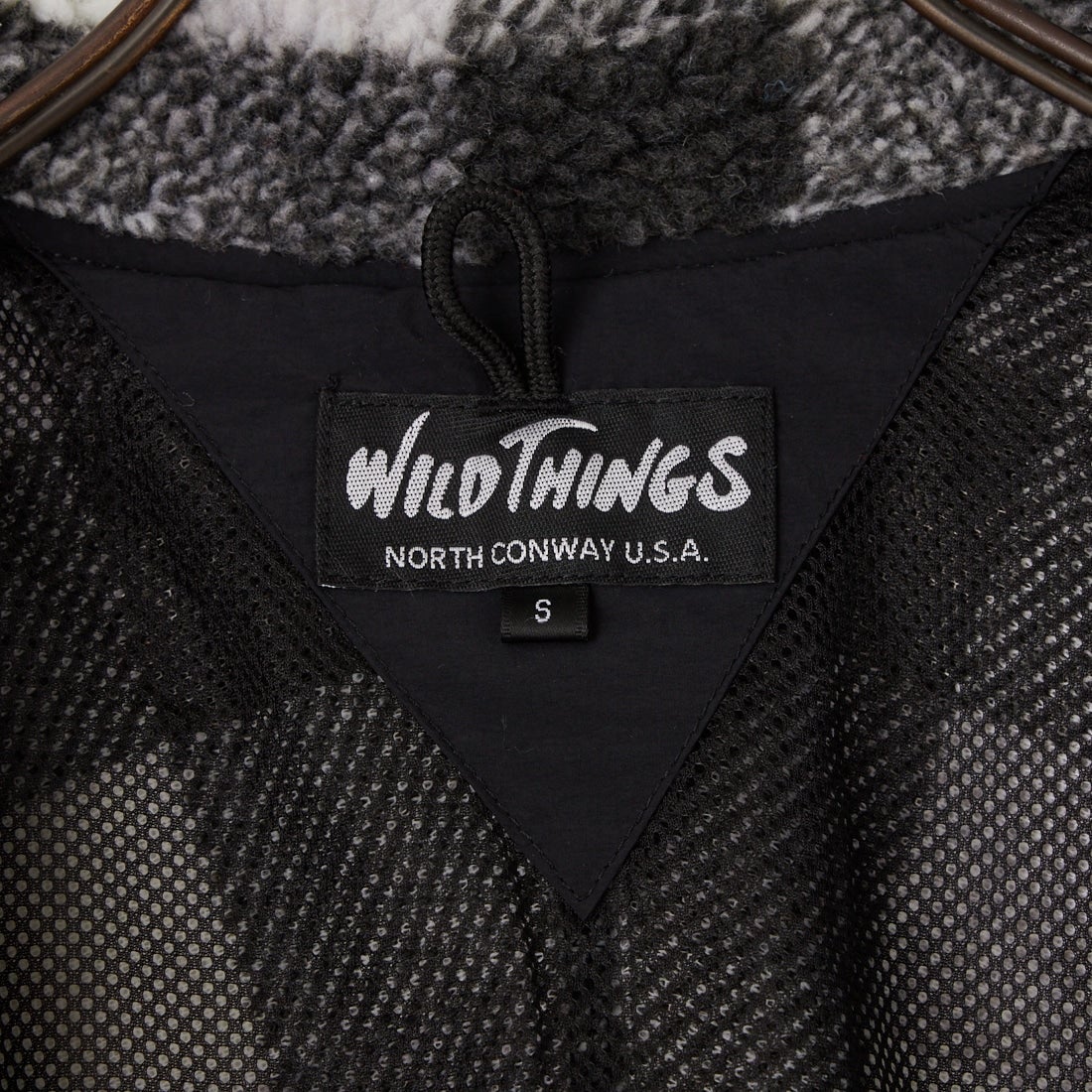 WILD THINGS [ワイルドシングス] フラッフィーチェックボアジャケット [WT26127AD] GRAY