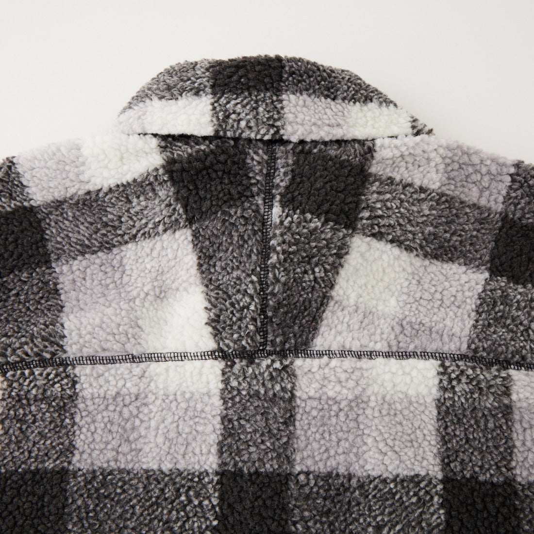 WILD THINGS [ワイルドシングス] フラッフィーチェックボアジャケット [WT26127AD] GRAY