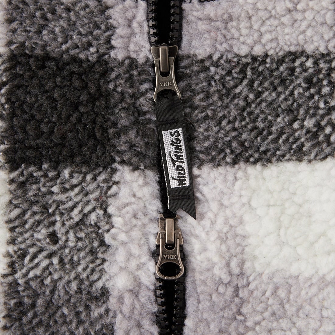 WILD THINGS [ワイルドシングス] フラッフィーチェックボアジャケット [WT26127AD] GRAY