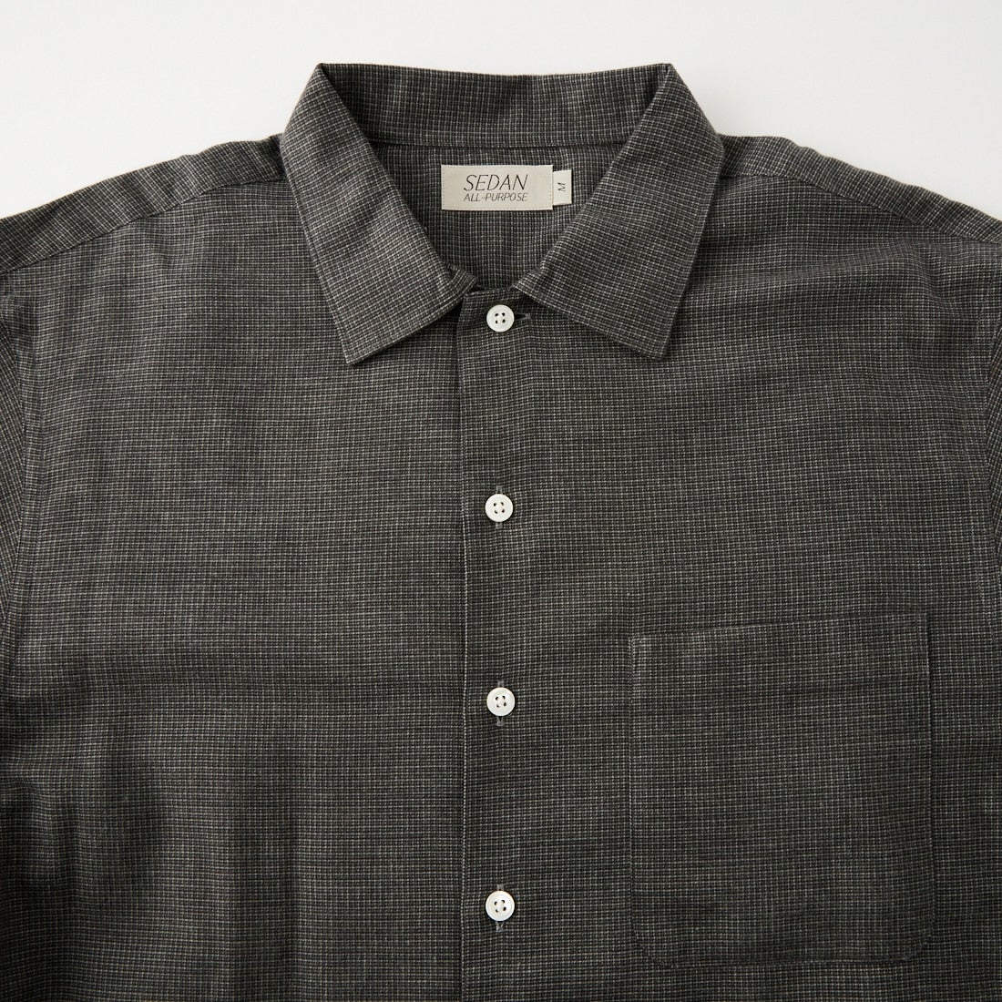 SEDAN ALL-PURPOSE [セダン オールパーパス] マイクロプレイド オープンカラーシャツ [SD26F-SH02] GREY