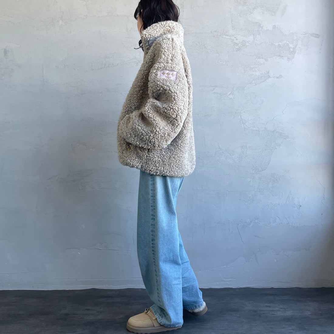 TATRAS [タトラス] LUELA/ルエラ ボアブルゾン [LCKA0041033588] L.GRAY &&モデル身長：160cm 着用サイズ：2&&