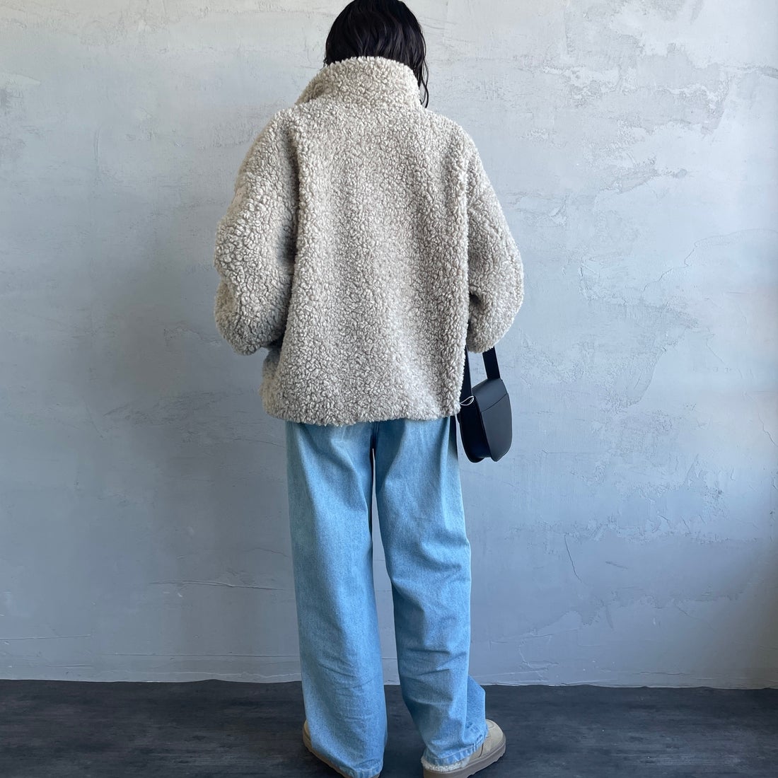 TATRAS [タトラス] LUELA/ルエラ ボアブルゾン [LCKA0041033588] L.GRAY &&モデル身長：160cm 着用サイズ：2&&