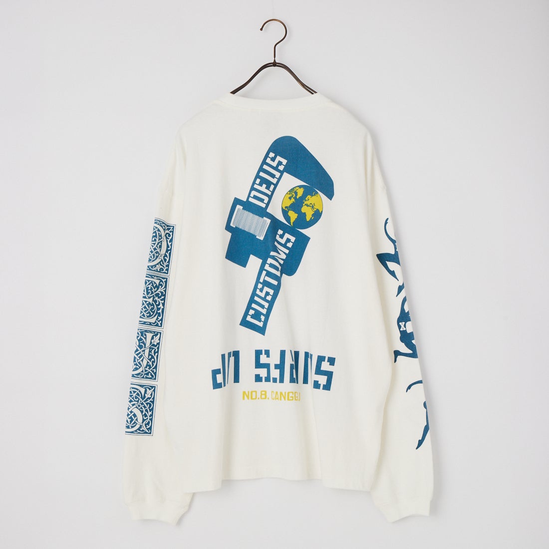 DEUS EX MACHINA [デウス エクス マキナ] SWELL MAPS OS ロングスリーブTシャツ [D263ULT724] VINTAGE WH