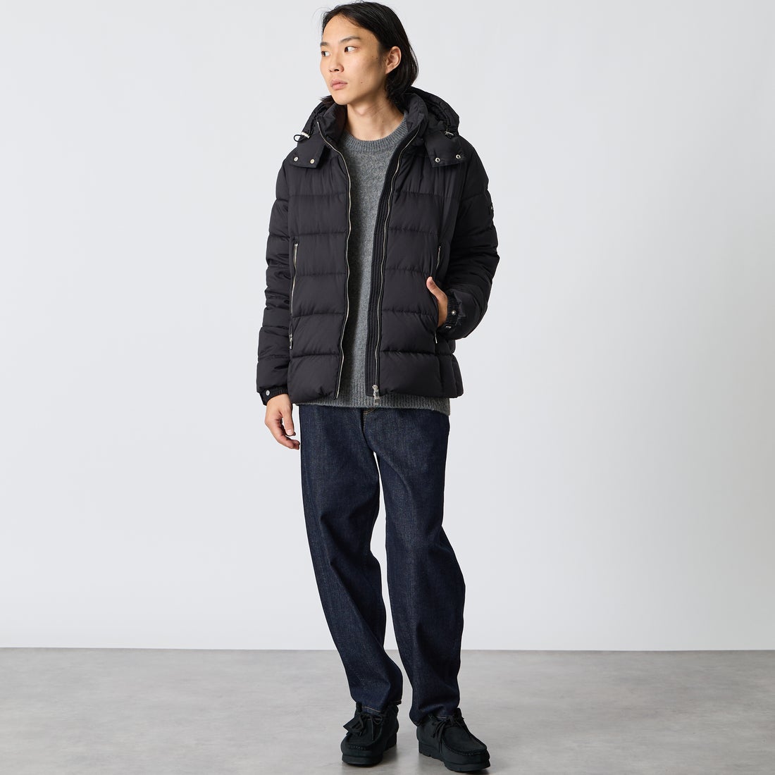 TATRAS [タトラス] ENRI/エンリ ダウンジャケット [MCKA0019013588] BLACK &&モデル身長：175cm 着用サイズ：3&&