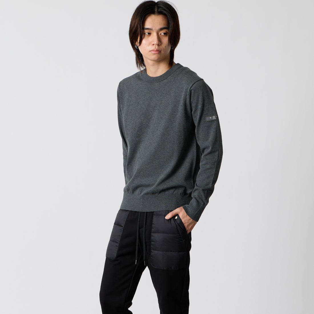 TATRAS [タトラス] GRADO/グラド ニット [MCKA0324053588] C.GRAY &&モデル身長：177cm 着用サイズ：2&&