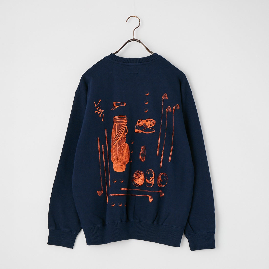 NEW VINTAGE GOLF [ニュービンテージゴルフ] Stool Print スウェットクルー [NVG-0608] NAVY