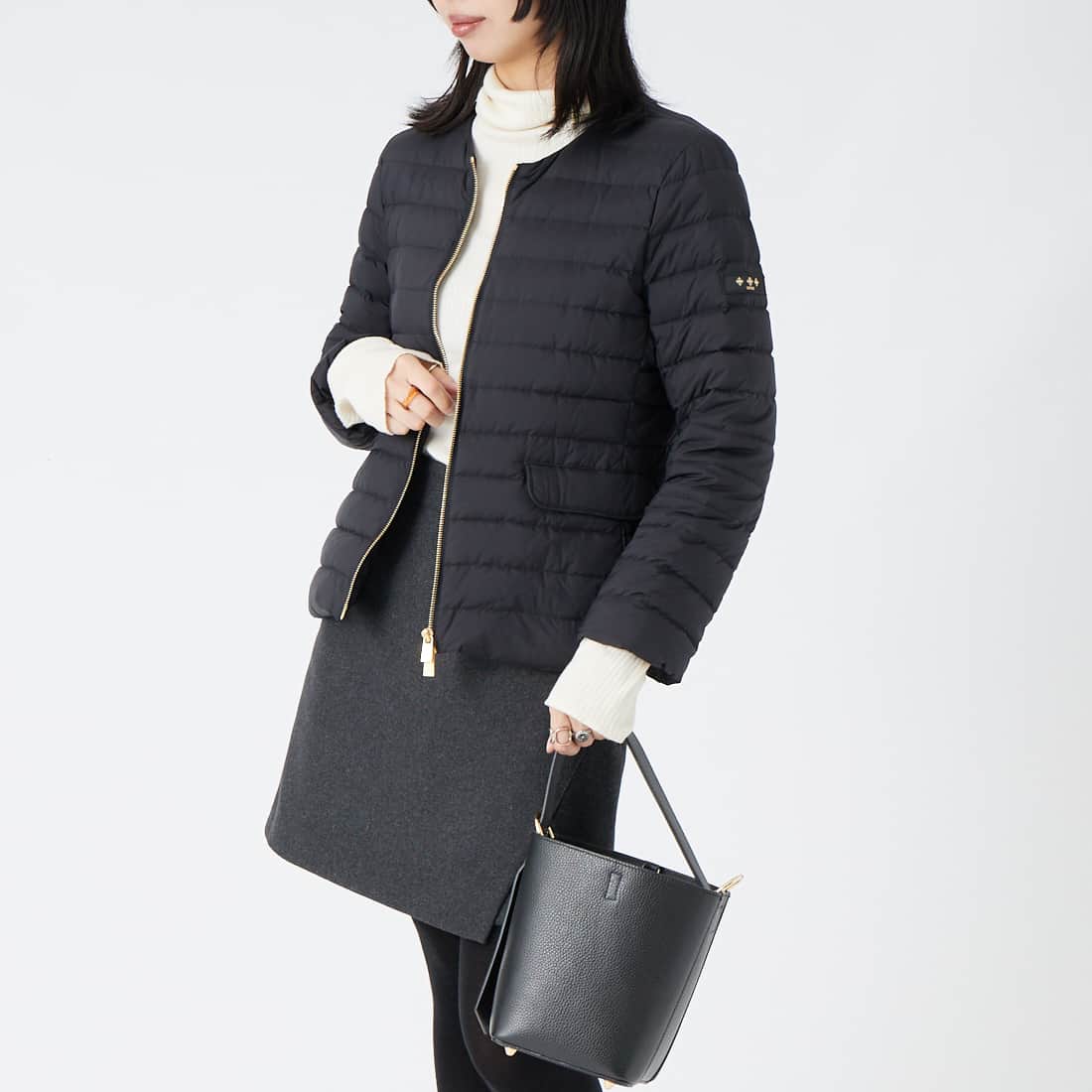 TATRAS [タトラス] NOKO ノコ ライトダウンジャケット [LCKA0027013588] BLACK &&モデル身長：162cm 着用サイズ：3&&