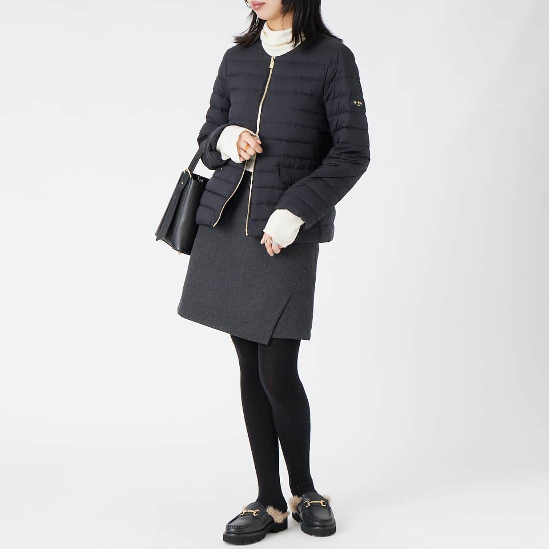 TATRAS [タトラス] NOKO ノコ ライトダウンジャケット [LCKA0027013588] BLACK &&モデル身長：162cm 着用サイズ：3&&